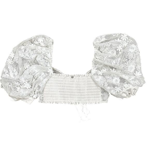 For Love & Lemons Appliqué Lace Crop Top - Picture 2 of 9